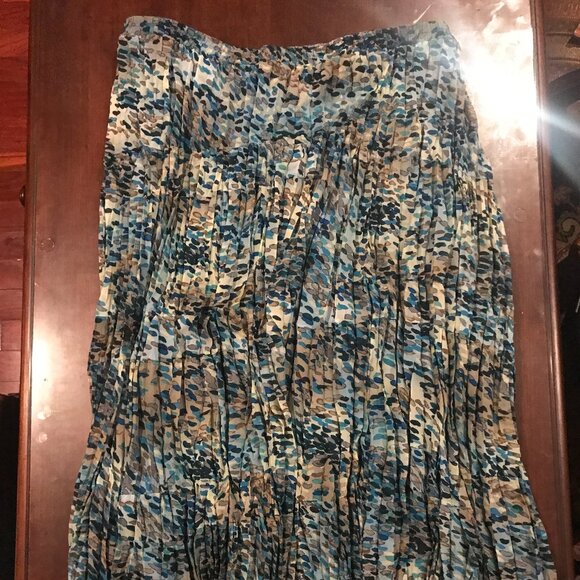 Maggie Barnes Pleated Maxi Skirt Size 2X (22/24) - Picture 1 of 6